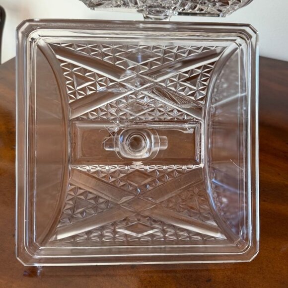 Antique EAPG Adams & Co. ASHMAN Crossroads Pattern No. 84 Covered Compote c1880s - Picture 10 of 14